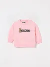 Moschino Pink Sweatshirt For Baby Girl With Logo In Pink