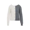 Moschino Bicolor Cable Knit Cardigan In Multi