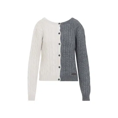 Moschino Cardigan Bicolor In Gray