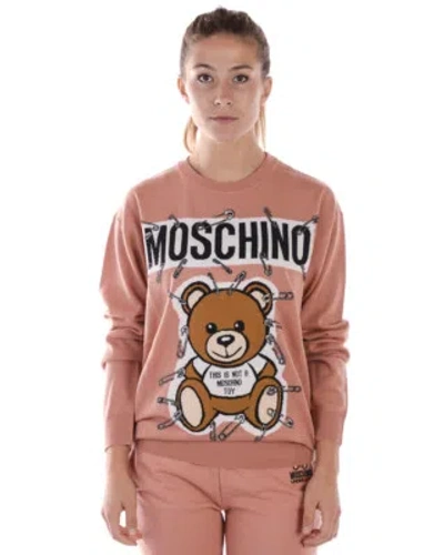 Pre-owned Moschino Sweater Pullover Wool Italy Woman Pink V09195501 1147 Sz.s Make Offer