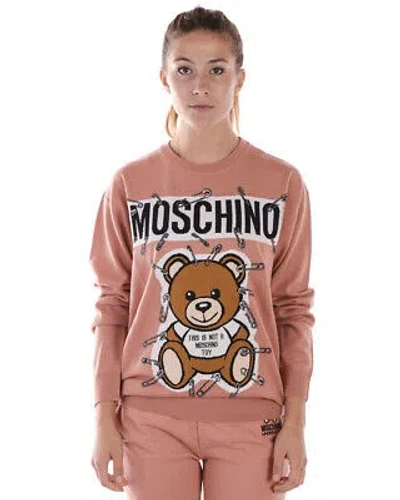 Pre-owned Moschino Sweater Pullover Wool Italy Woman Pink V09195501 1147 Sz.xxs Make Offer