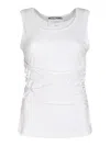 Moschino Stretch Cotton Tank Top With Laces In White