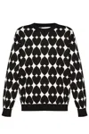 Moschino Sweater With Embroidered Pattern In Black
