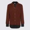 Moschino Collared Cable Knit Textured Crewneck Sweater In Brown