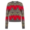 Moschino Wool Blend Pullover Smiley Grey In Multi