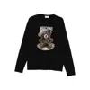 Moschino Teddy-intarsia Wool Jumper In Black