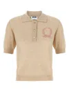 Moschino Knitwear Polo Collar Short Sleeves Ribbed Hem In Brown