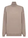 Moschino Virgin Wool Turtleneck Sweater In Beige