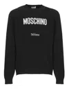 Moschino Crewneck Sweater With Logo In Wool Blend In Black