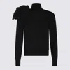 Moschino Black Turtleneck Sweater With Flower Detail In Black