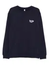 Moschino Deep Blue Cotton Sweatshirt In Blue