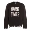 Moschino Distressed Ribbed Sweater With Cuffs And Hem