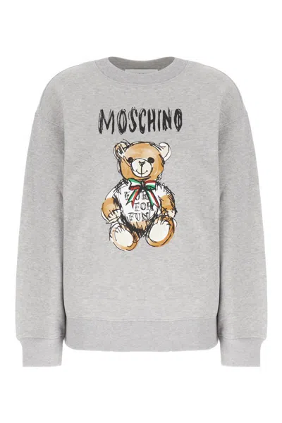 Moschino Oversize Teddy Bear Graphic Print Sweatshirt In Grey