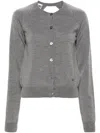 Moschino Open Back Buttoned Knit Cardigan In Grey