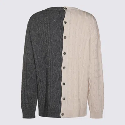 MOSCHINO SWEATERS GREY-BEIGE