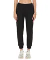 Moschino Cotton Joggers With Ribbed Elastic Waist In Black