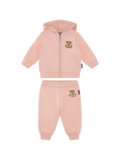 Moschino Babies' Sweatpants Set With Sweatshirt In Neutral