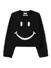 Moschino Graphic Crew Neck Long Sleeve Sweatshirt In Black
