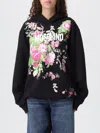 Moschino Floral-print Hoodie In Black