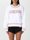 Moschino Women's Logo Detail Cotton Sweatshirt In White