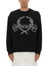 Moschino Couture Sweatshirt With Laurel Crown Logo Embroidery In Black