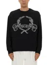 Moschino Sweatshirt With Laurel Crown Logo Embroidery In Black