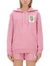 Moschino Hooded Teddy Bear Sweatshirt In Pink