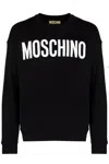 Moschino Black Cotton Sweatshirt With Oversized Logo Design In Black