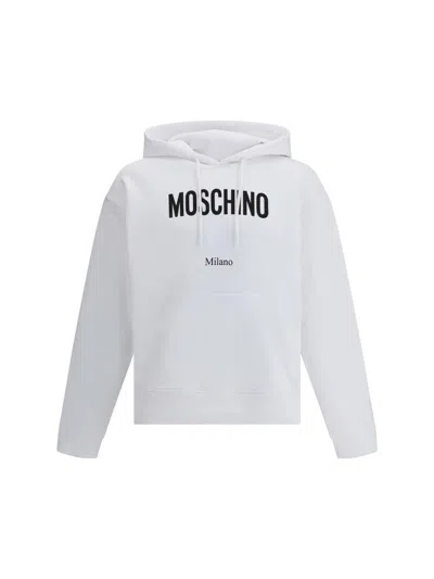 Moschino Cotton Hoodie Adjustable Drawstring In White