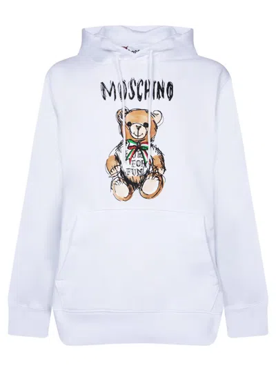 Moschino Teddy Print Sweatshirt In White