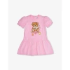 MOSCHINO MOSCHINO SWEET PINK TOY BEAR GRAPHIC-PRINT STRETCH-COTTON DRESS 6-36 MONTHS