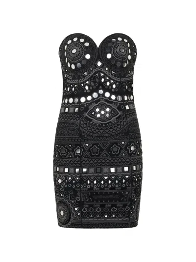 Moschino Sweetheart-neck Mini Dress In Black