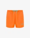 Moschino Logo Little Rubber Swim Shorts In Orange