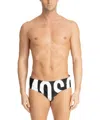 Moschino Swim Briefs With Maxi Logo Print In Black