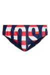 Moschino Swim Briefs In Fantasy Print Blue 289