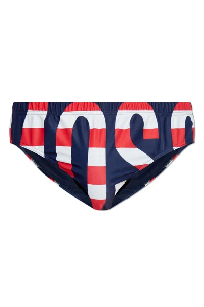 Moschino Swim Briefs In Fantasy Print Blue 289