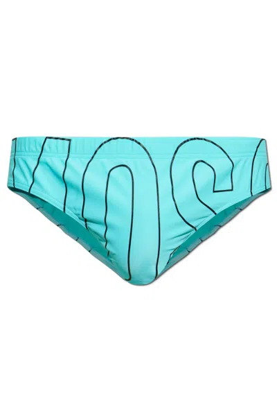 Moschino Swim Briefs In Fantasy Print Light Blue 314