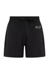 Moschino Swim Collection Drawstring Shorts In Black