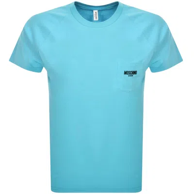 Moschino Swim Logo T Shirt Blue