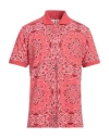 Moschino Swim Man Polo Shirt Coral Size S Cotton, Elastane In Red