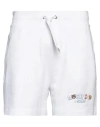 Moschino Swim Man Shorts & Bermuda Shorts White Size L Cotton, Elastane