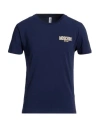 Moschino Swim Man T-shirt Navy Size M Cotton, Elastane In Navy Blue
