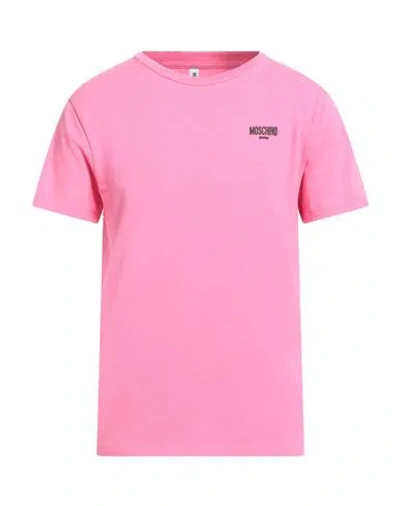 Moschino Swim Man T-shirt Pink Size L Cotton, Elastane In Pink