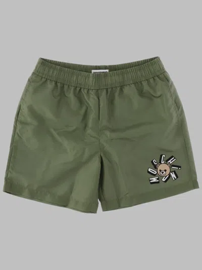 Moschino Swim Shorts With Gift Box In Green