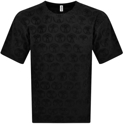 Moschino Swim Towelling Logo T Shirt Black