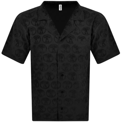 Moschino Swim Towelling Short Sleeve Shirt Black