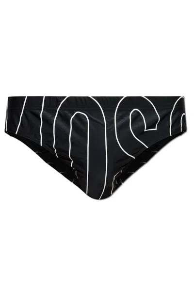 Moschino Swim Trunks In Fantasy Print Black 555