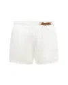 Moschino Logo-plaque Swim Shorts In White