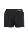 Moschino Logo-plaque Swim Shorts In Black