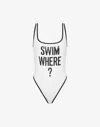 Moschino Slogan-print Swimsuit In White
